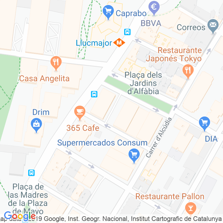 Código Postal calle Portocristo, De, plaça en Barcelona