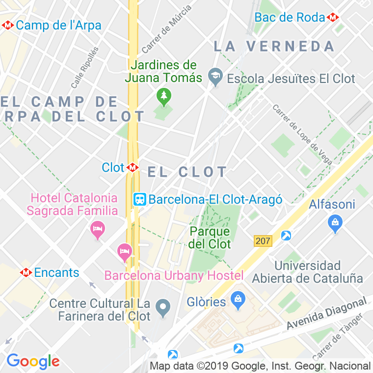 Código Postal calle Clot   (Impares Del 1 Al 103)  (Pares Del 2 Al 128) en Barcelona