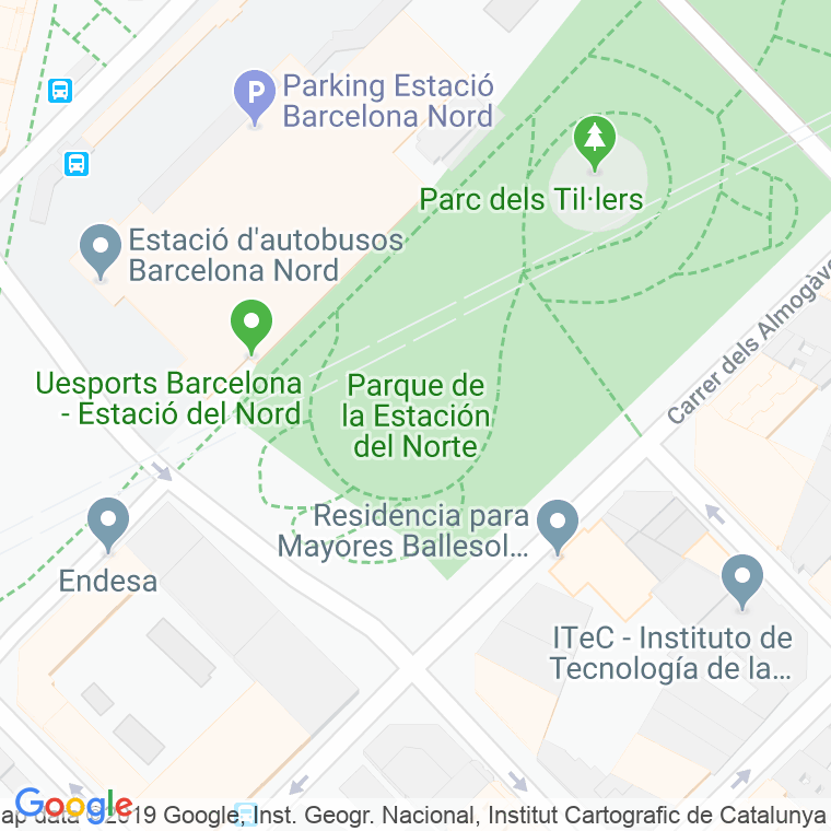 Código Postal calle Estacio Del Nord De L', parc en Barcelona