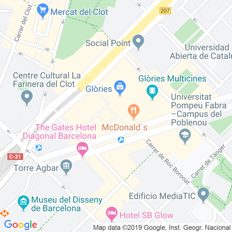 Código Postal calle Ossa Menor, De L', plaça en Barcelona