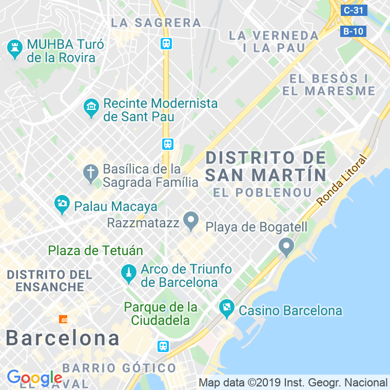 Código Postal calle Peru   (Impares Del 1 Al 171)  (Pares Del 2 Al 142) en Barcelona