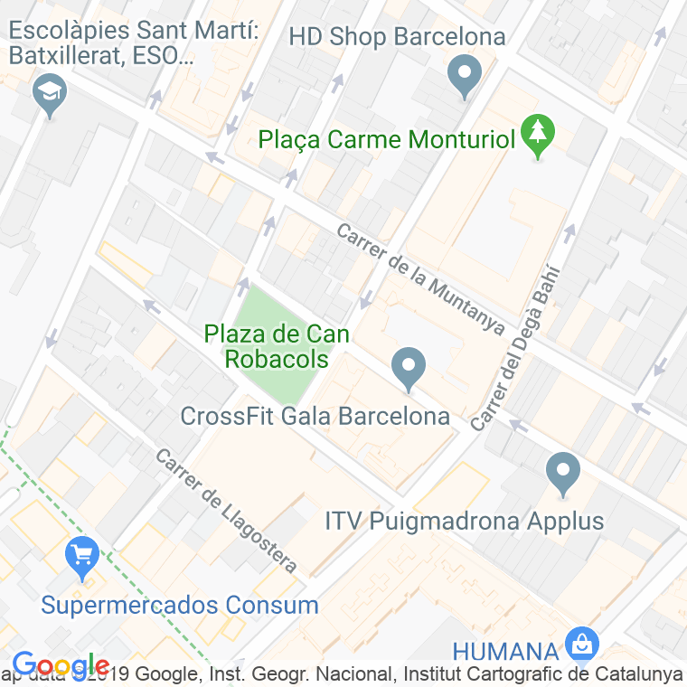 Código Postal calle Robacols, passatge en Barcelona