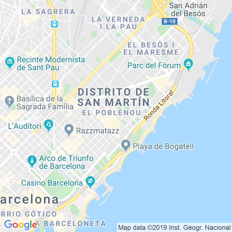 Código Postal calle Llull   (Impares Del 275 Al Final)  (Pares Del 286 Al Final) en Barcelona