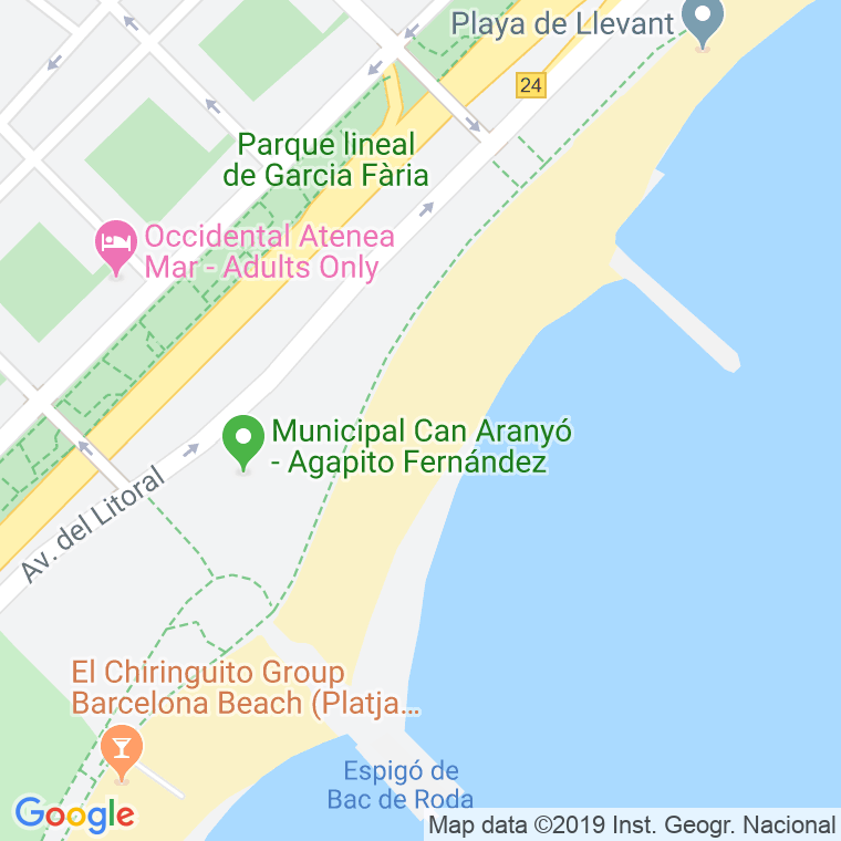 Código Postal calle Nova Mar Bella, De La, platja en Barcelona