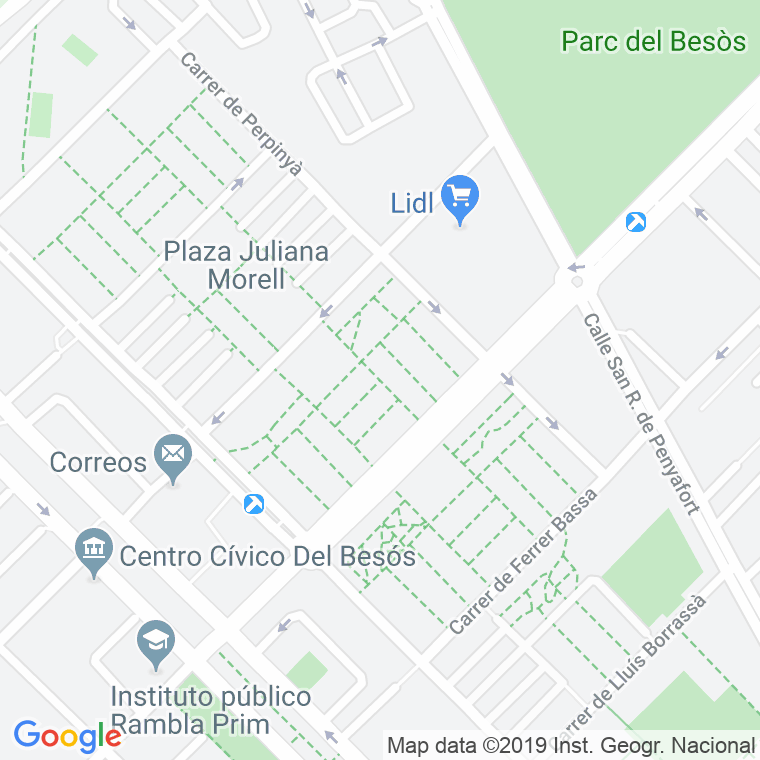 Código Postal calle Pere Oller en Barcelona