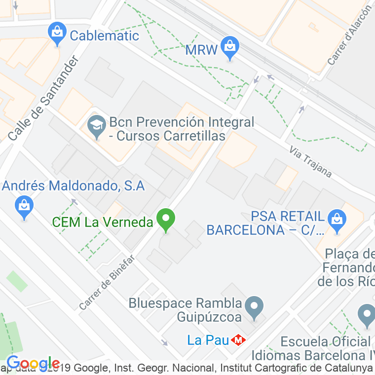 Código Postal calle Binefar en Barcelona