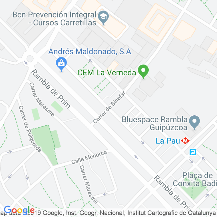 Código Postal calle Camp Arriassa en Barcelona