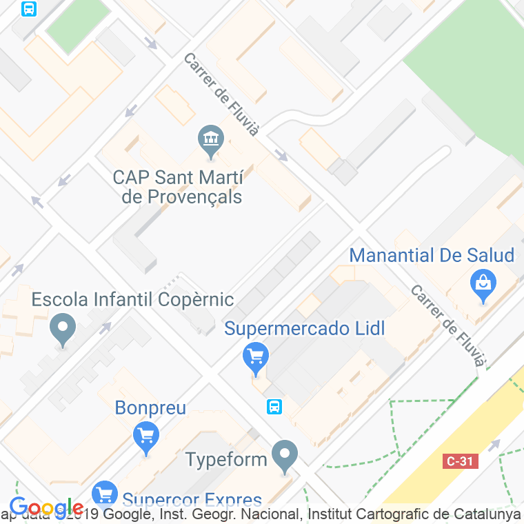 Código Postal calle Infancia, plaça en Barcelona