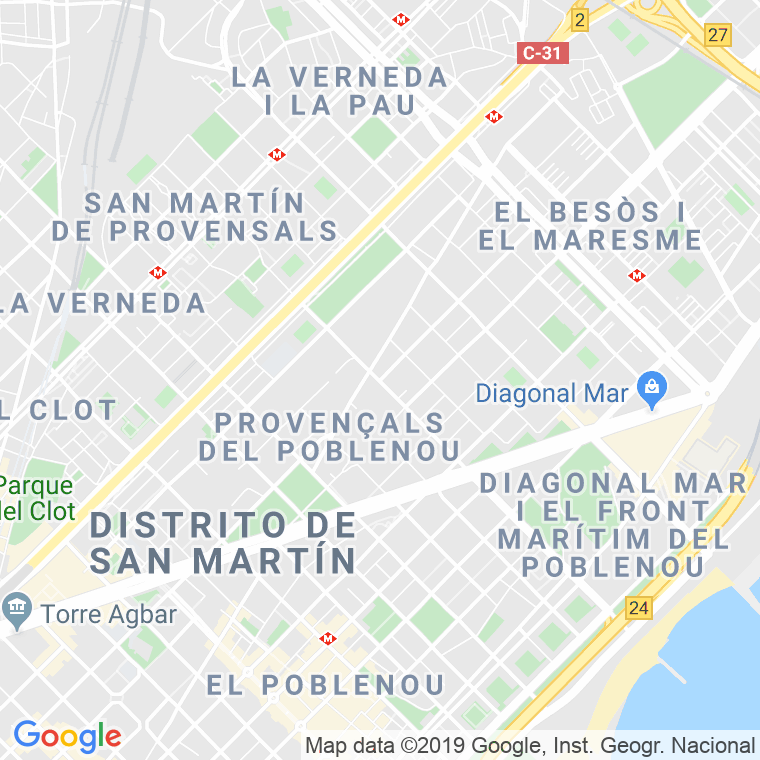 Código Postal calle Marroc   (Impares Del 83 Al 111)  (Pares Del 62 Al 72) en Barcelona