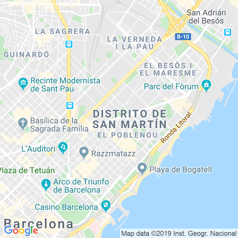 Código Postal calle Pere Iv   (Impares Del 289 Al Final) en Barcelona
