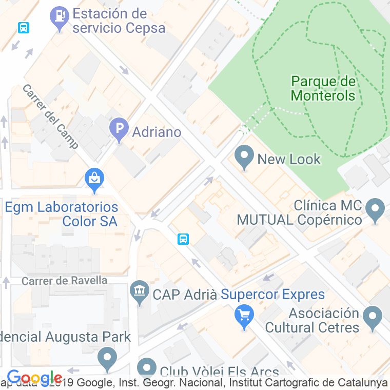 Código Postal calle Adria, plaça en Barcelona