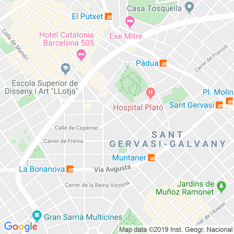 Código Postal calle Copernic   (Impares Del 1 Al 49)  (Pares Del 2 Al 54) en Barcelona