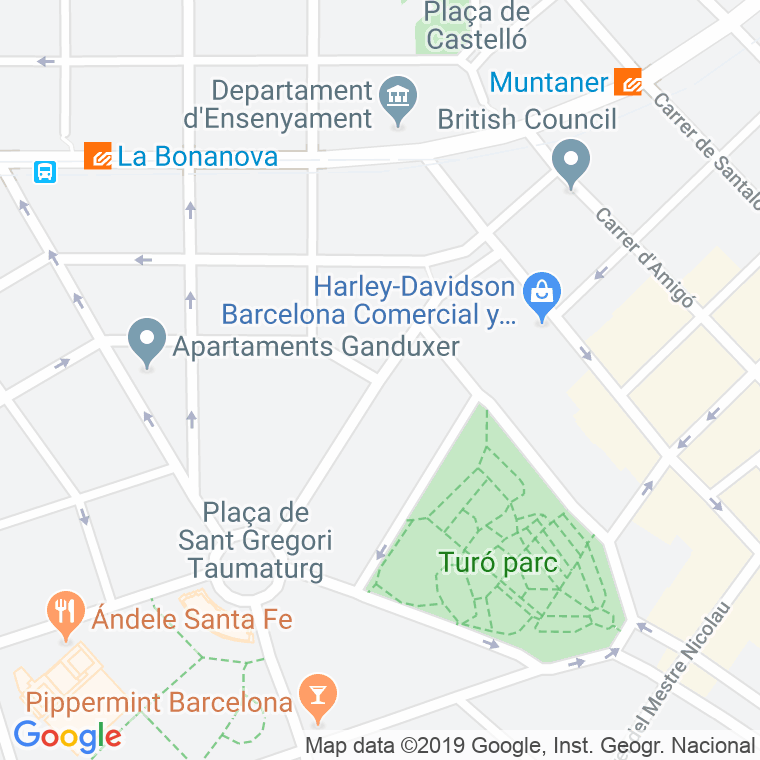 Código Postal calle Johann Sebastian Bach en Barcelona