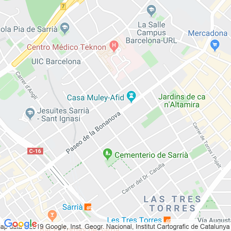 Código Postal calle Bonanova, passeig (Impares Del 1 Al 45)  (Pares Del 2 Al 36) en Barcelona