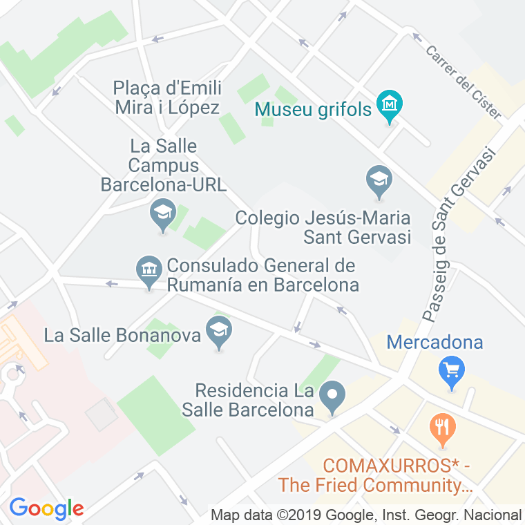 Código Postal calle Lluçanes en Barcelona