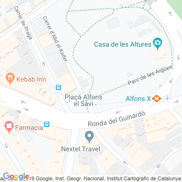 Código Postal calle Aigües, De Les, parc en Barcelona