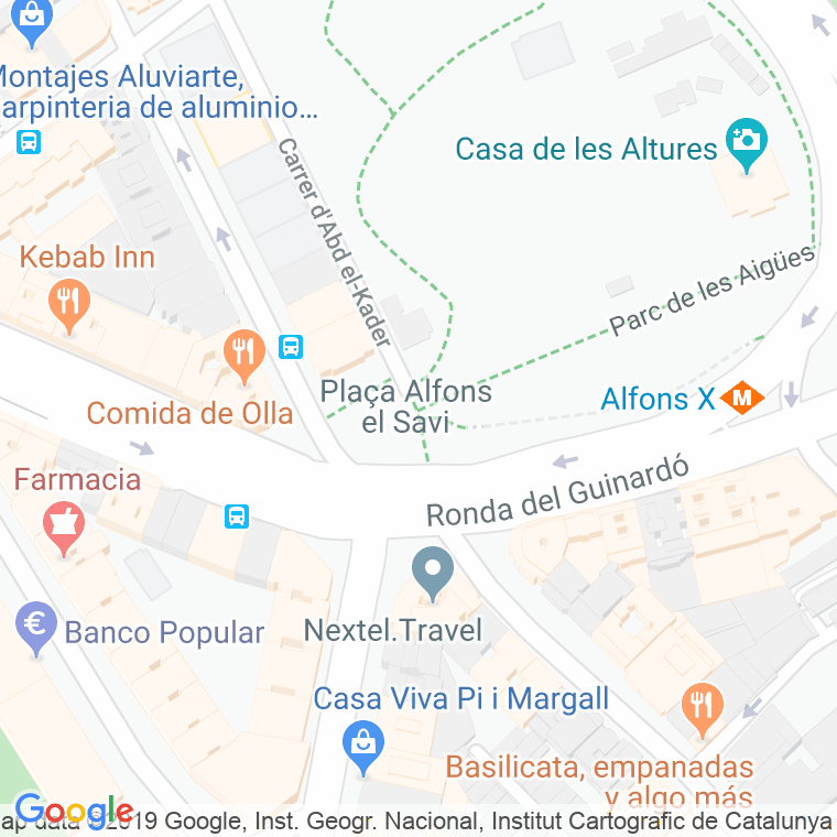Código Postal calle Alfons El Savi, D', plaça (Impares Del 1 Al 5)  (Pares Del 2 Al Final) en Barcelona