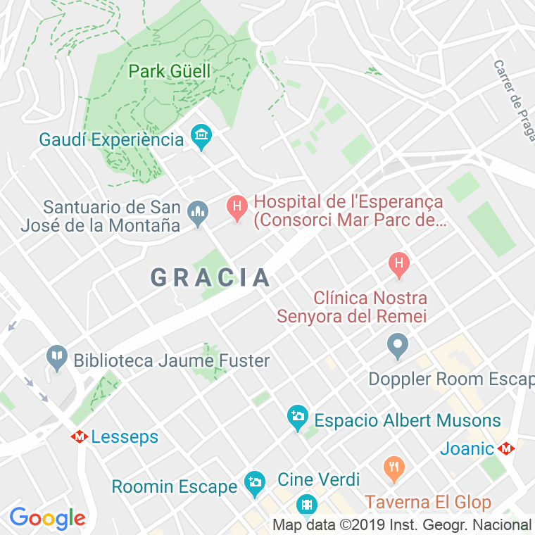 Código Postal calle Dalt, De, travessera en Barcelona