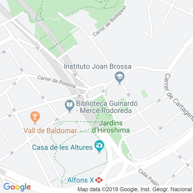 Código Postal calle Font Castellana, plaça en Barcelona