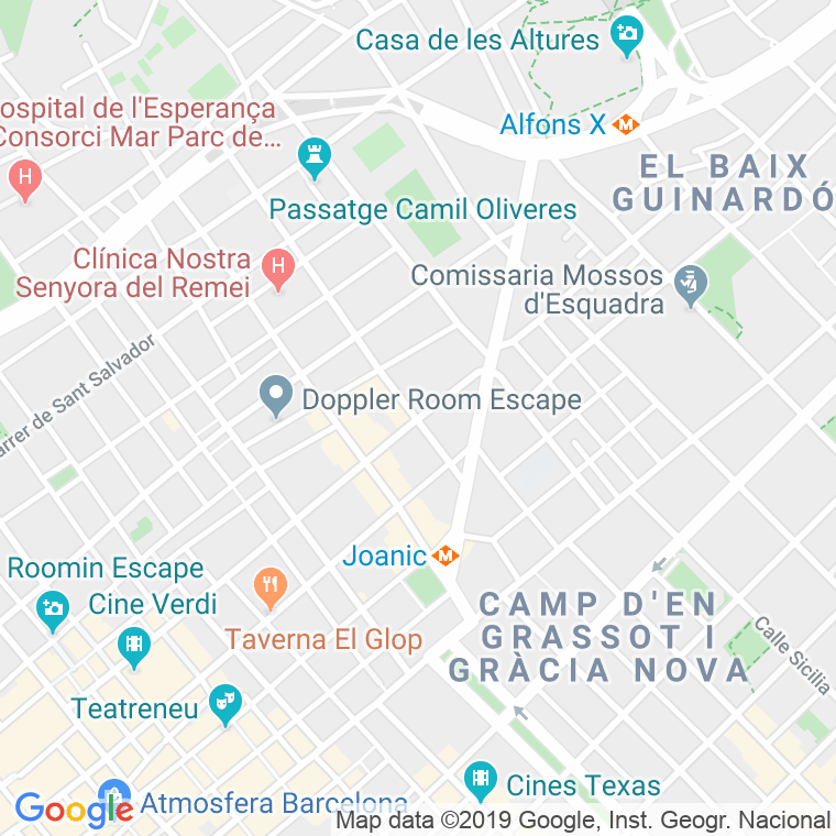 Código Postal calle Encarnacio, De L', pas (Impares Del 1 Al Final)  (Pares Del 2 Al Final) en Barcelona