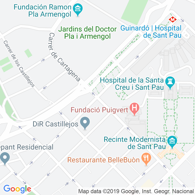 Código Postal calle Mas Casanovas   (Impares Del 1 Al 63)  (Pares Del 2 Al 68) en Barcelona