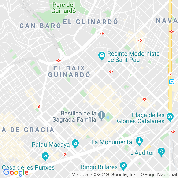 Código Postal calle Sagrada Familia, plaça (Impares Del 9 Al 15)  (Pares Del 8 Al 16) en Barcelona