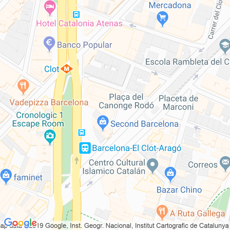 Código Postal calle Canonge Rodo, plaça en Barcelona
