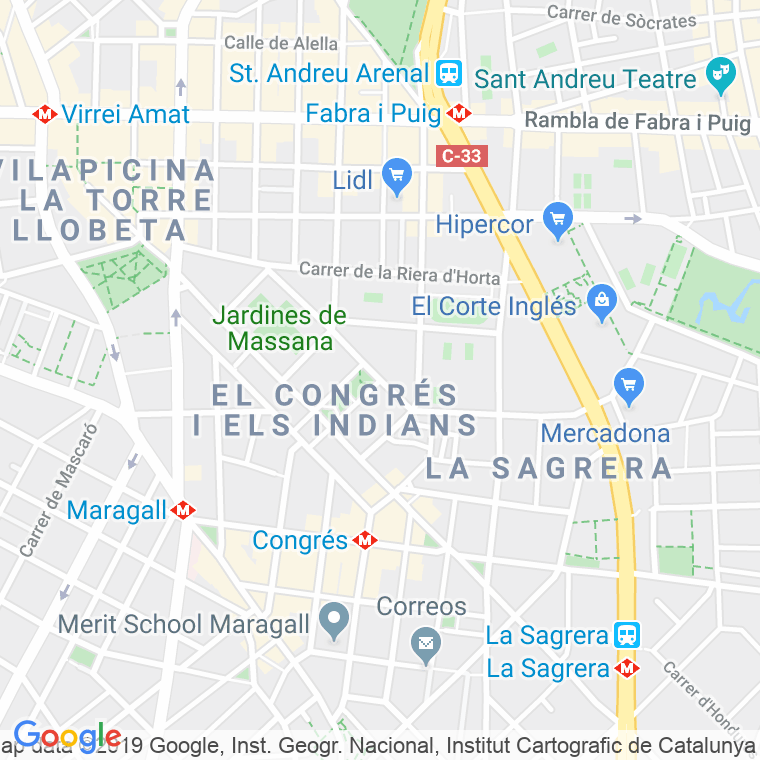 Código Postal calle Cardenal Tedeschini en Barcelona