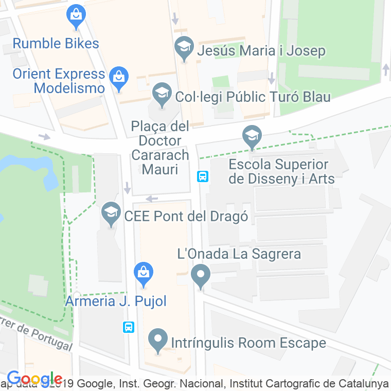 Código Postal calle Doctor Cararach Mauri, Del, plaça en Barcelona