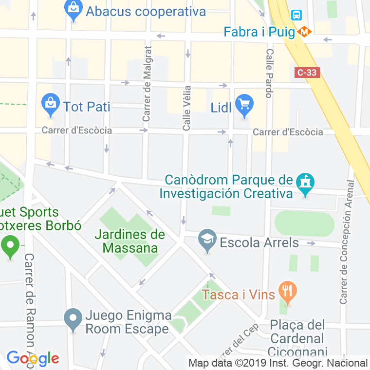 Código Postal calle Horta, D', riera (Impares Del 33 Al Final) en Barcelona