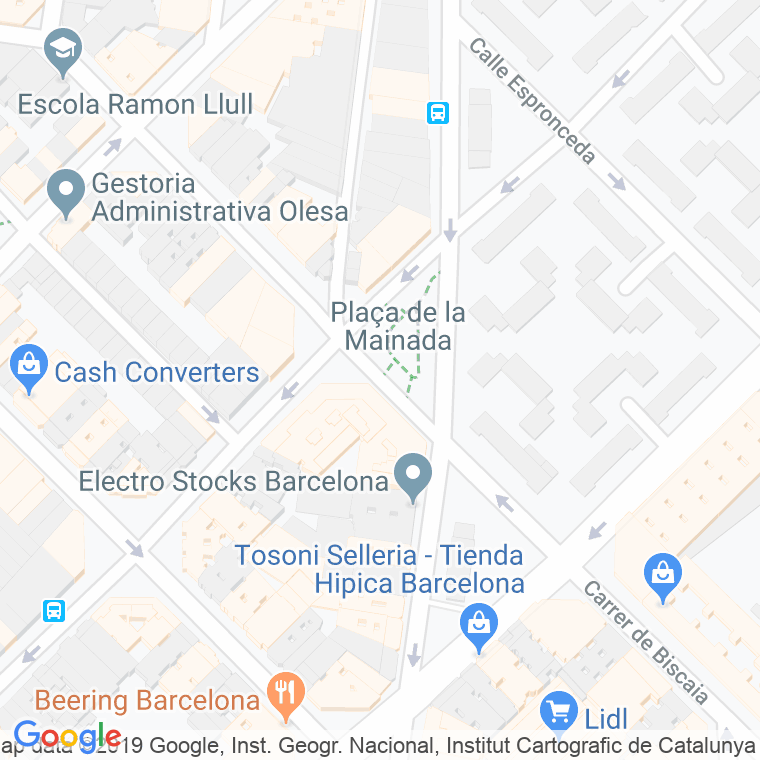 Código Postal calle Mainada, plaça en Barcelona