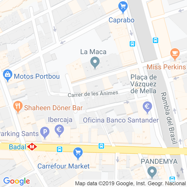 Código Postal calle Animes, carrero en Barcelona