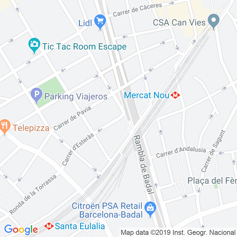 Código Postal calle Badal, passatge (Impares Del 1 Al Final)  (Pares Del 2 Al Final) en Barcelona