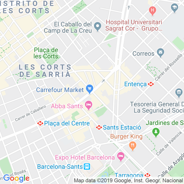 Código Postal calle Nicaragua en Barcelona