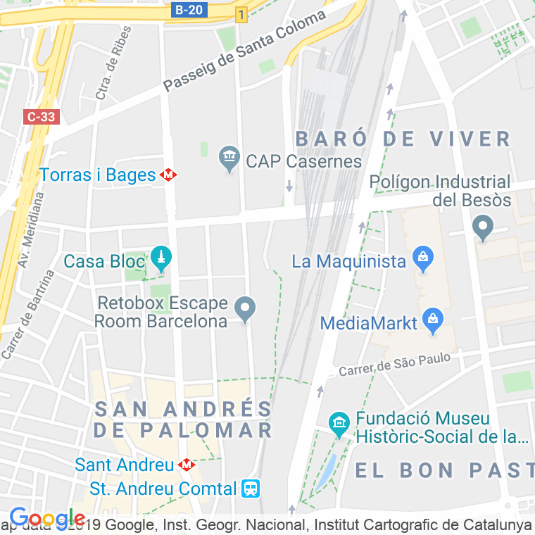 Código Postal calle Andana, De L'estacio en Barcelona