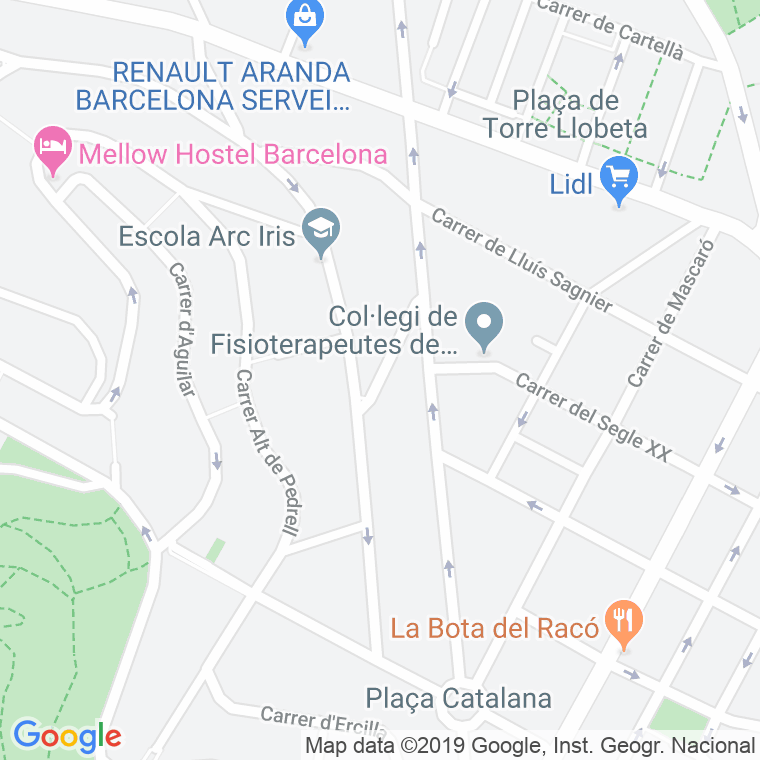 Código Postal calle Comalada en Barcelona