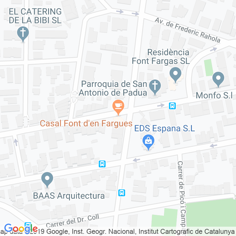 Código Postal calle Font D'en Fargas, De La, plaça en Barcelona