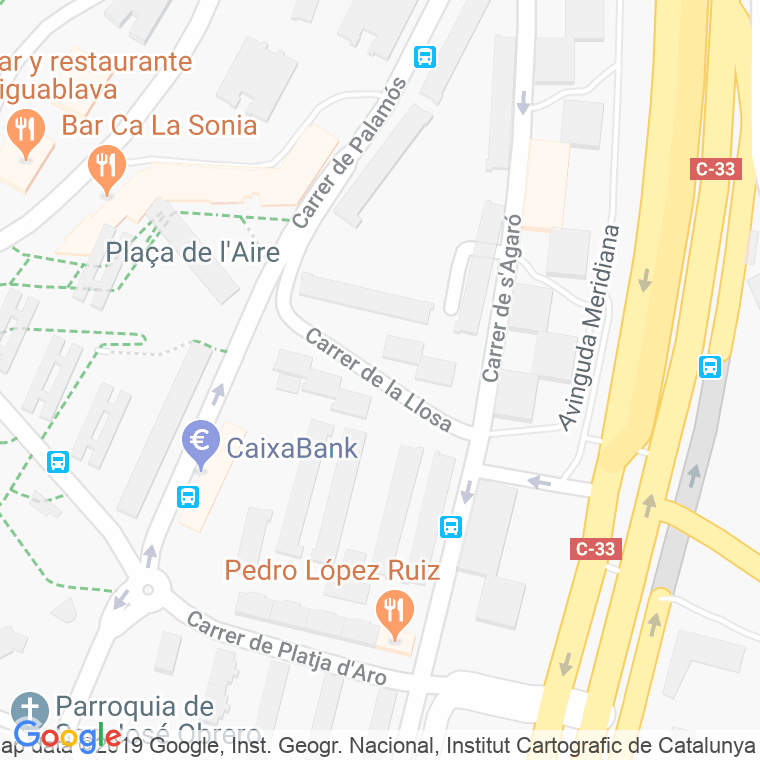 Código Postal calle Llosa en Barcelona