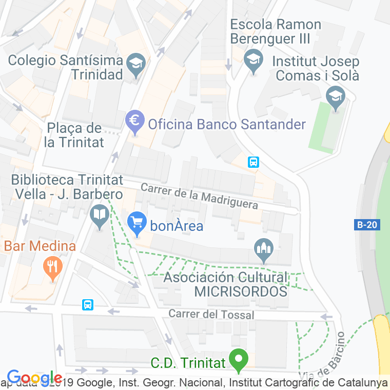 Código Postal calle Madriguera en Barcelona