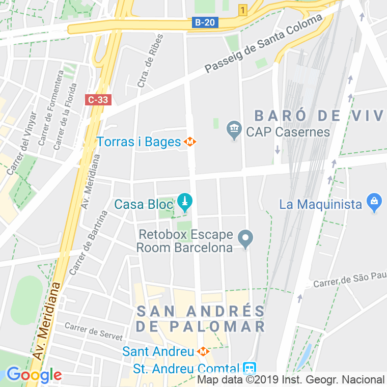 Código Postal calle Torras I Bages, passeig (Impares Del 159 Al Final)  (Pares Del 134 Al Final) en Barcelona