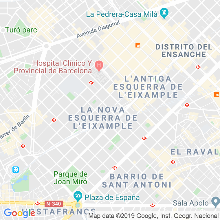 Código Postal calle Comte D'urgell   (Impares Del 125 Al Final)  (Pares Del 150 Al Final) en Barcelona