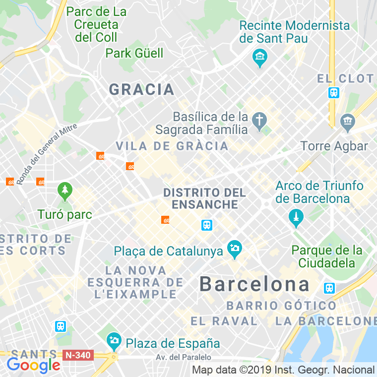 Código Postal calle Rossello   (Impares Del 281 Al 351)  (Pares Del 252 Al 316) en Barcelona