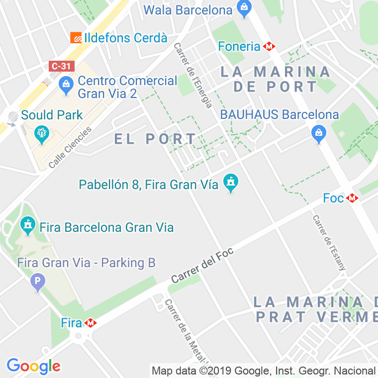 Código Postal calle Alumini en Barcelona