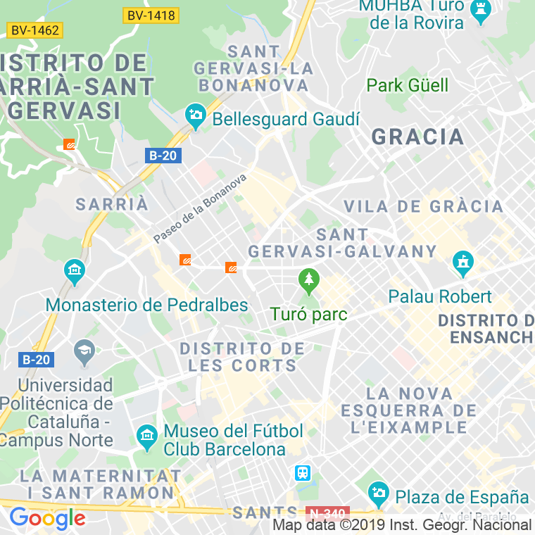 Código Postal calle Sud De Circulacio, De, via en Barcelona