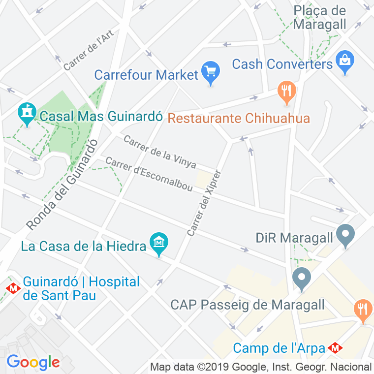 Código Postal calle Escornalbou en Barcelona