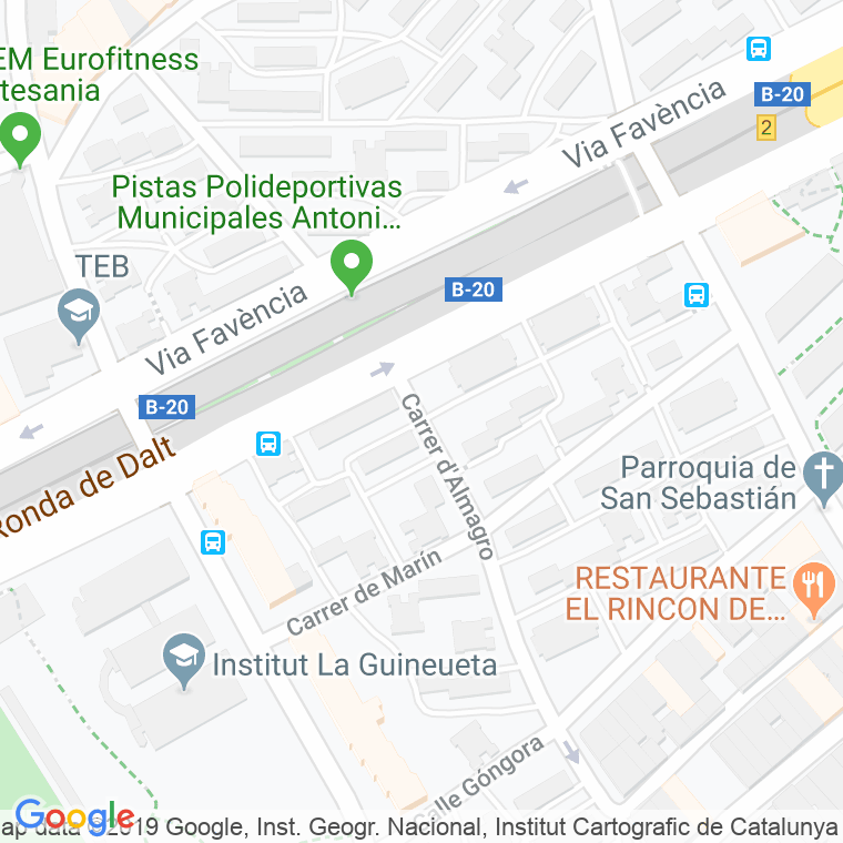 Código Postal calle Almagro en Barcelona