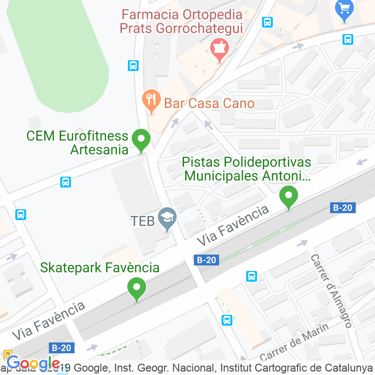 Código Postal calle Charlie Rivel, plaça en Barcelona