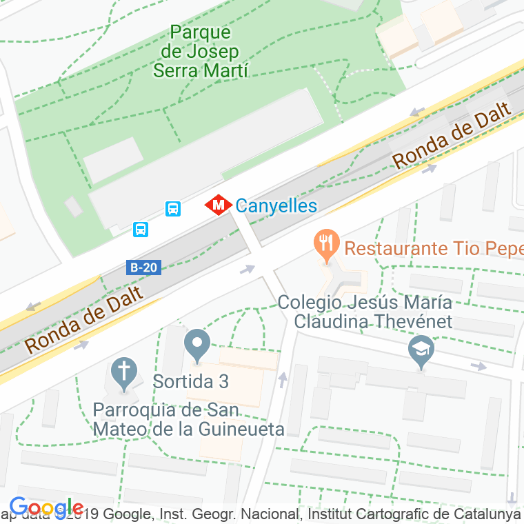 Código Postal calle Guineueta, De La en Barcelona