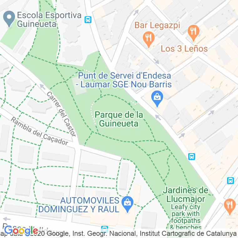 Código Postal calle Guineueta, De La, parc en Barcelona