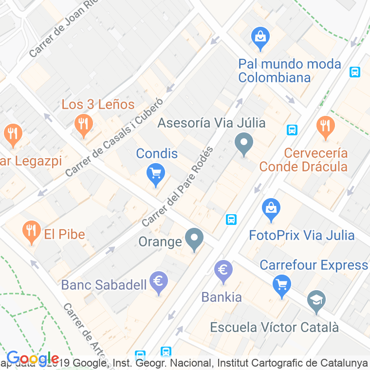 Código Postal calle Pare Rodes en Barcelona
